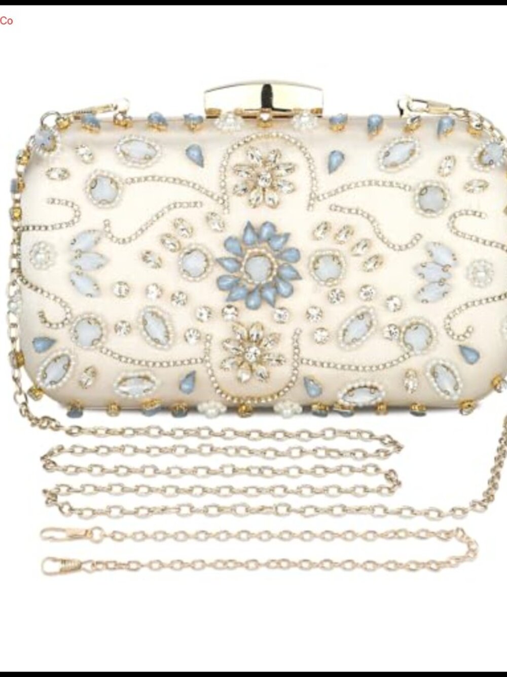 Beaded Rhinestone Sequin Clutch Evening Bag Wristlet Crossbody